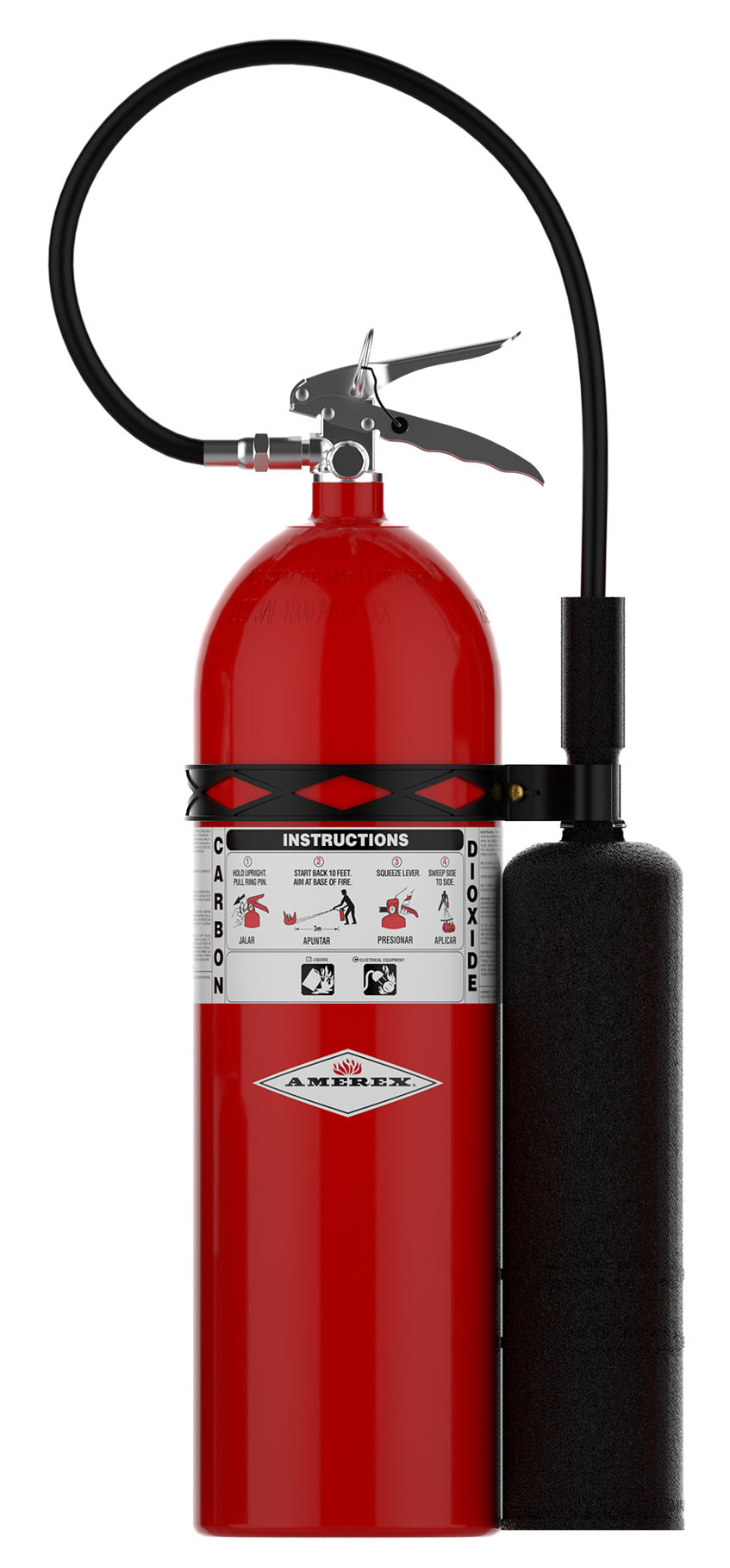 Amerex Model 331 15 lb CO2 fire extinguisher, part 01703, rust-free aluminum cylinder