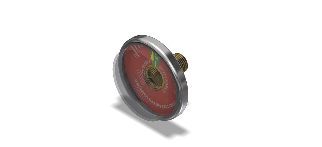 Amerex 03523-P001 200 pressure gauge for brass-valve Halon 1211 fire extinguishers, single service part