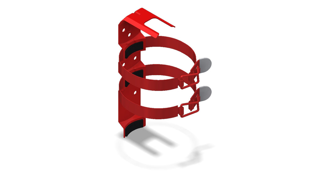 Amerex Model 818S red double-strap vehicle/marine/aviation bracket, part 05294-P001, for 4.25 in. cylinders