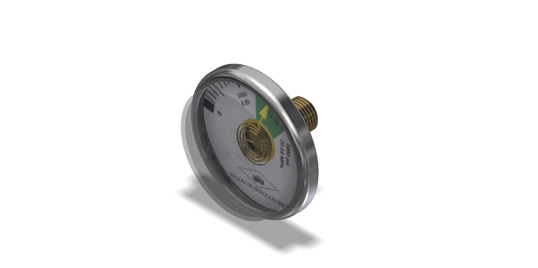 Amerex 10213-P001 3000 brass nitrogen gauge for N2 service work, single replacement part