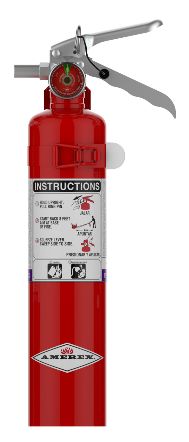Amerex B410T 2.5 lb Purple K fire extinguisher with vehicle bracket, item 15250