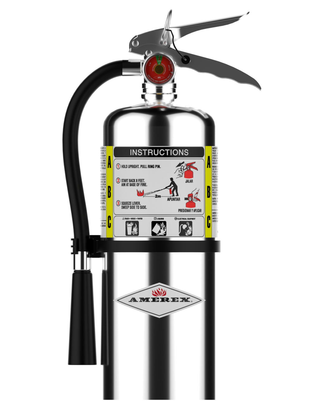 Amerex B461C 6 lb chrome ABC dry chemical fire extinguisher, polished cylinder