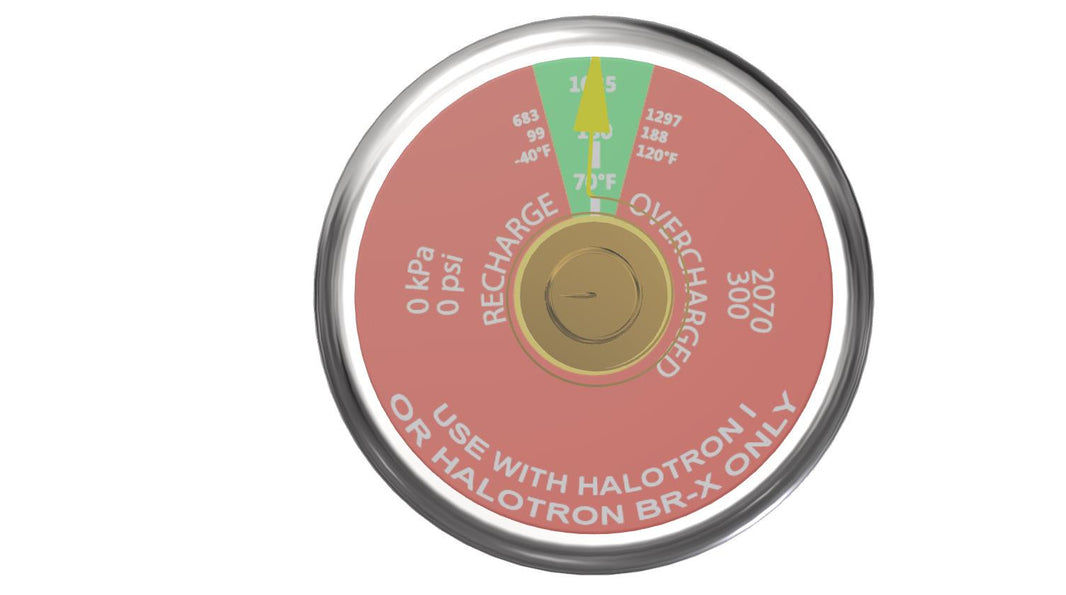Amerex 16332-P001 150 aluminum FAA gauge for Halotron fire extinguishers