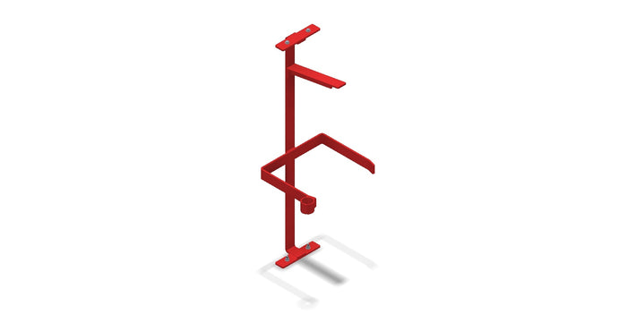 Amerex 16725 hose support with mounting hardware for 150 lb Halotron I wheeled fire extinguisher