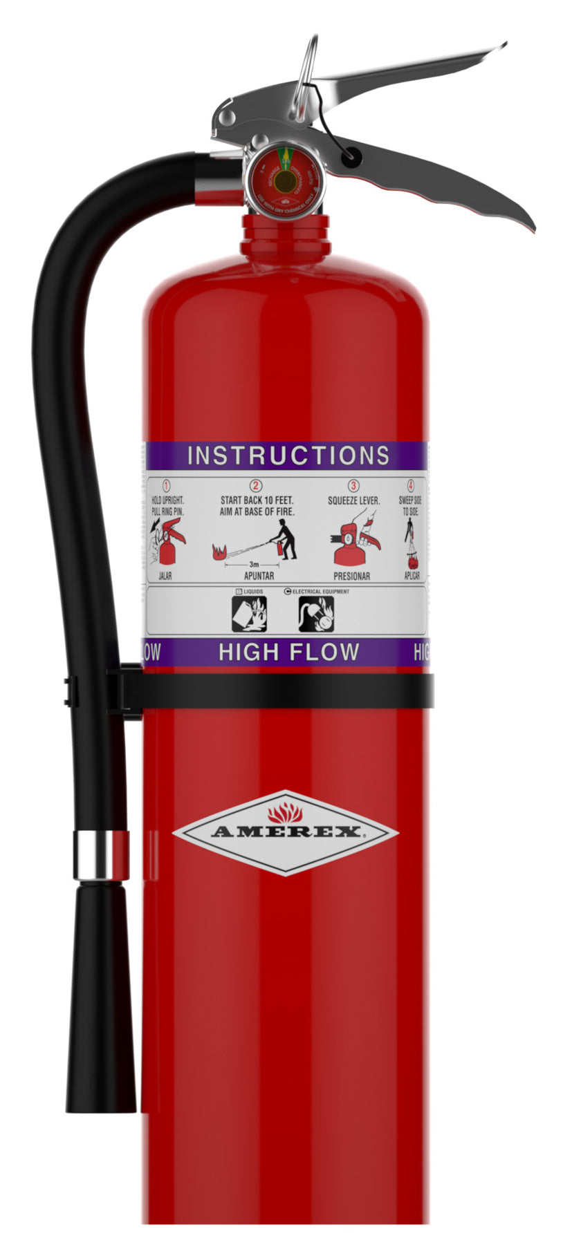 Amerex 722 10 lb High Flow Purple K fire extinguisher rated 20B:C, item 20899