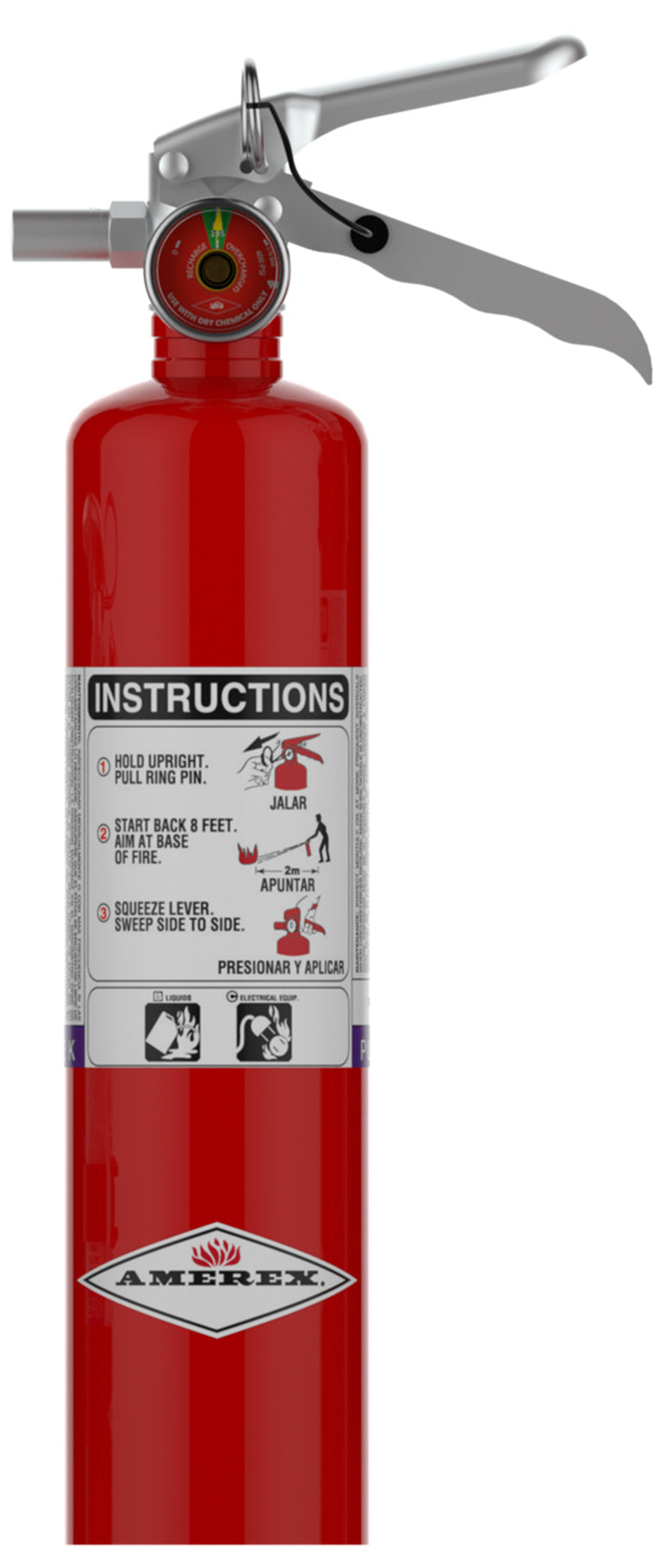 Amerex 377 2.5 lb Purple K fire extinguisher rated 10B:C, item 27541