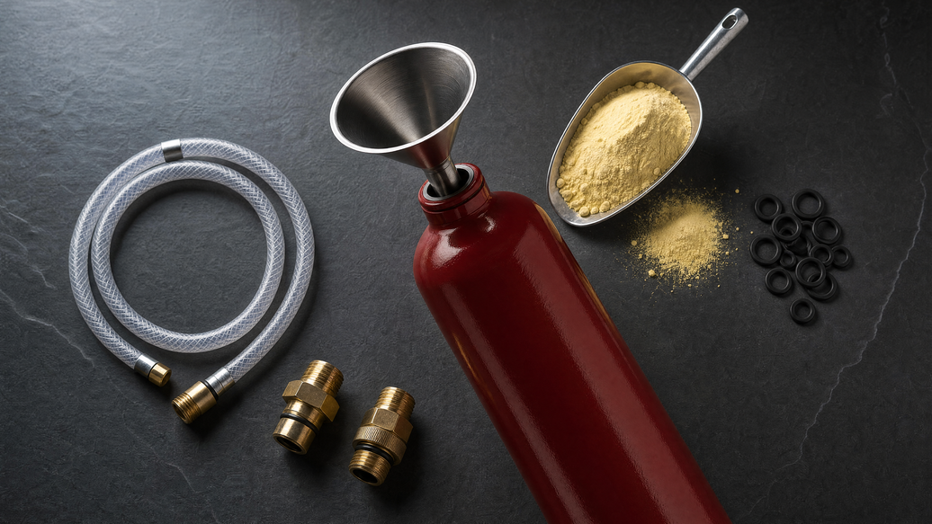 Which Amerex Recharge Agent and Fill Adapter Fits Your Extinguisher — and Every OEM Part a Recharge Consumes
