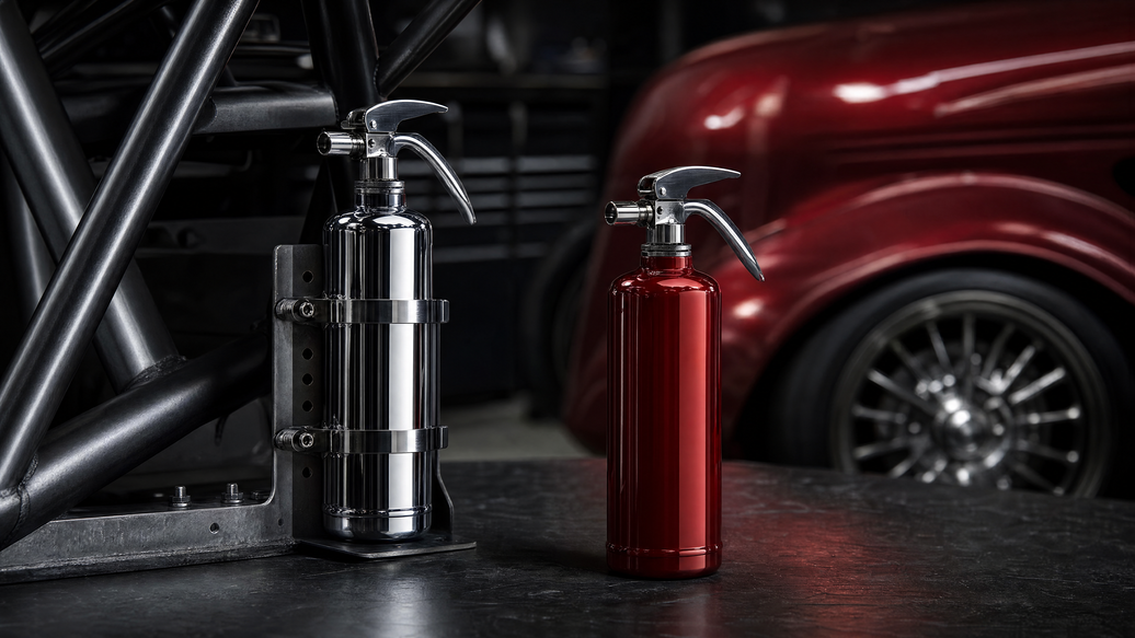 Onboard Fire Protection for Race Cars and Hot Rods: Amerex 1 lb and 2.5 lb Purple K Vehicle Units (376T, 376TC, 377, B410T, B410TC)