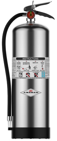 Amerex Model 240 2.5 gallon water fire extinguisher with polished stainless steel cylinder
