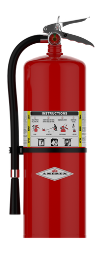 Amerex 423 20 lb ABC dry chemical fire extinguisher, red steel cylinder front view