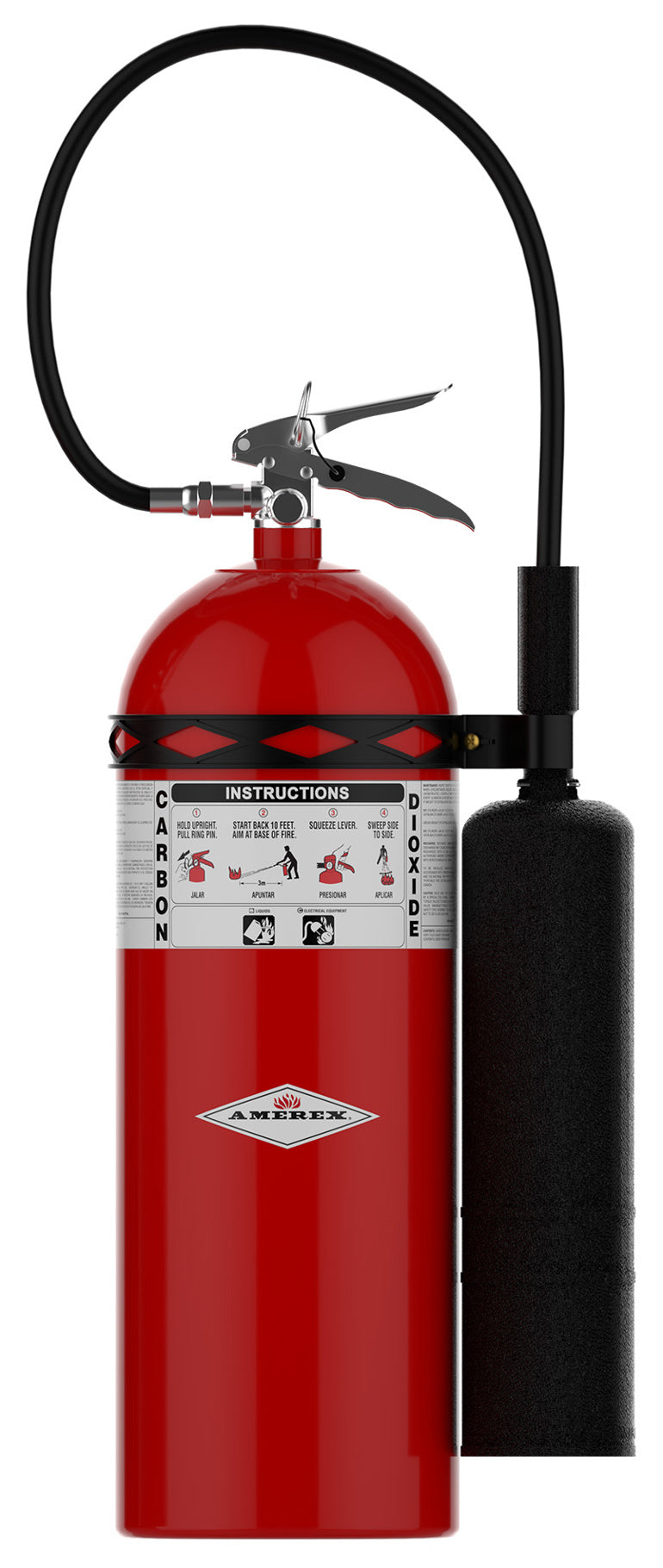 Amerex Model 332 20 lb CO2 fire extinguisher, part 01708, aluminum cylinder with all-metal valve
