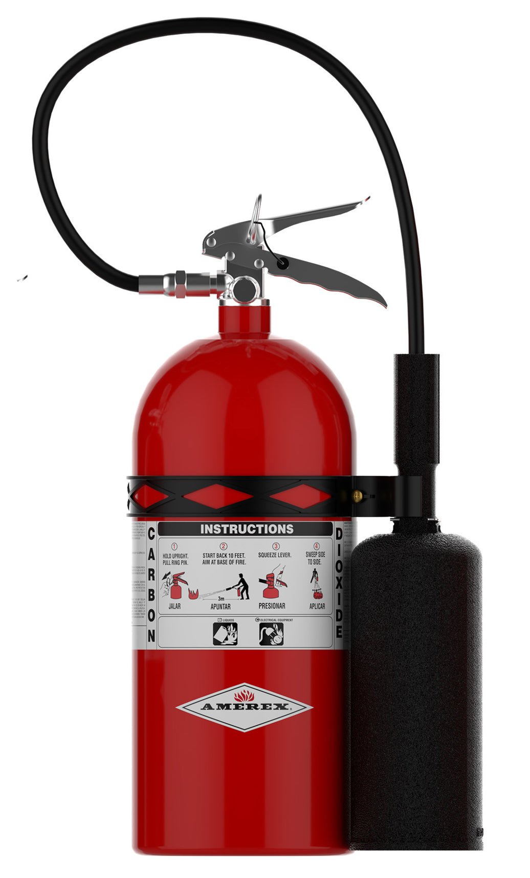 Amerex Model 330 10 lb CO2 fire extinguisher, part 01714, rust-free aluminum cylinder