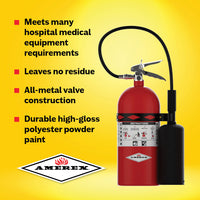 Amerex Model 330 10 lb carbon dioxide fire extinguisher, detail product view, part 01714