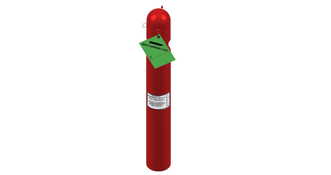 Amerex 03817 red nitrogen cylinder assembly, 23 cu. ft., charged with cap