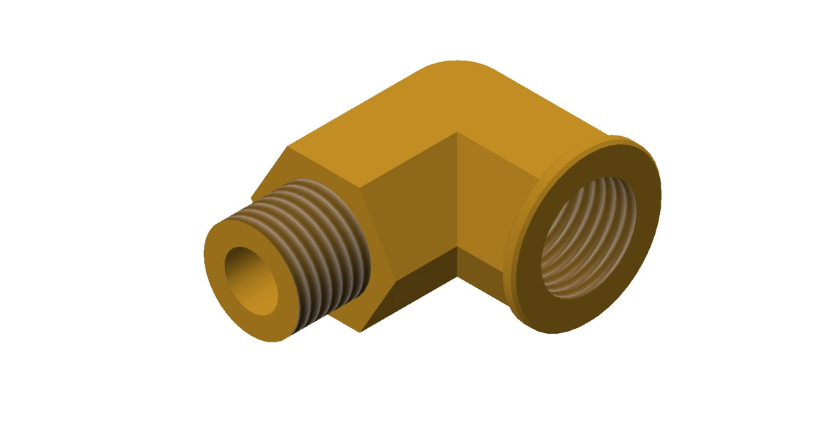 Amerex 04444 brass 90-degree street elbow, 1/4 inch male x female, rated 3000 PSI