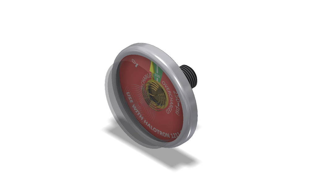 Amerex 04839-P006 100 aluminum pressure gauge for Halon 1211 extinguishers, pack of 6