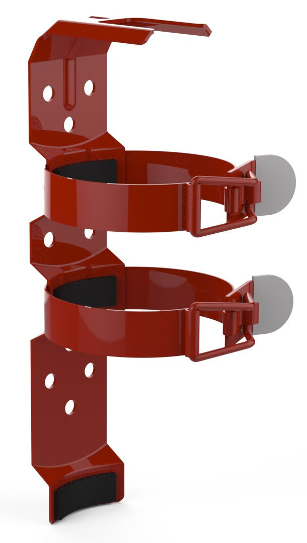 Amerex 817S red two-strap vehicle/marine/aviation fire extinguisher bracket, part 06098-P001