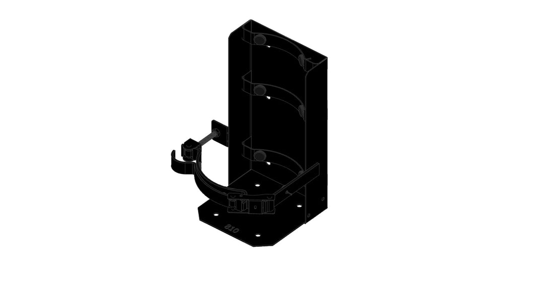 Amerex 810 black bracket with lower strap for 7 in. diameter fire extinguisher cylinders