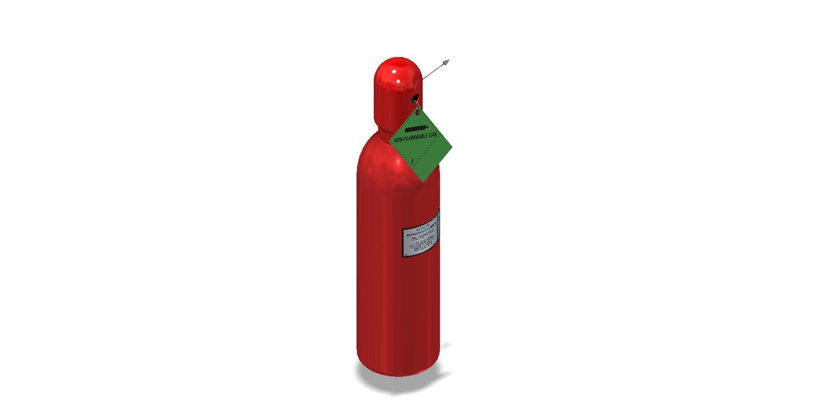 Amerex 06809 charged 55 cu. ft. nitrogen cylinder assembly with protective cap