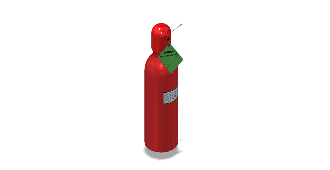 Amerex 06809 charged 55 cu. ft. nitrogen cylinder assembly with protective cap