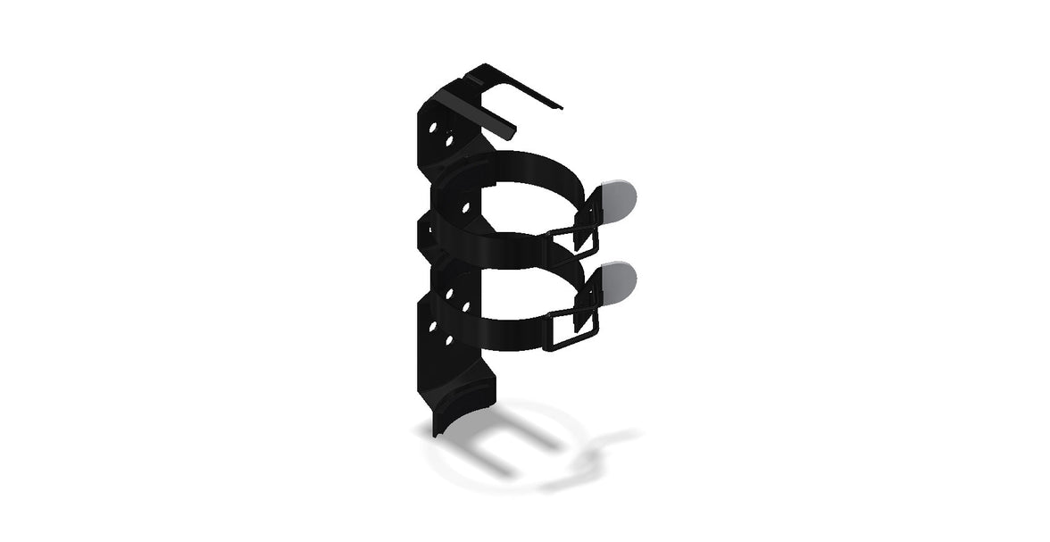 Amerex 817SB black two-strap vehicle/marine fire extinguisher bracket, part 06866-P001