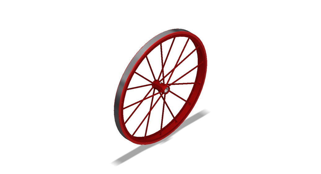 Amerex 07050 rubber tread wheel assembly, 36 x 2-1/2 in. red, for 125/150 lb dry chemical wheeled extinguishers