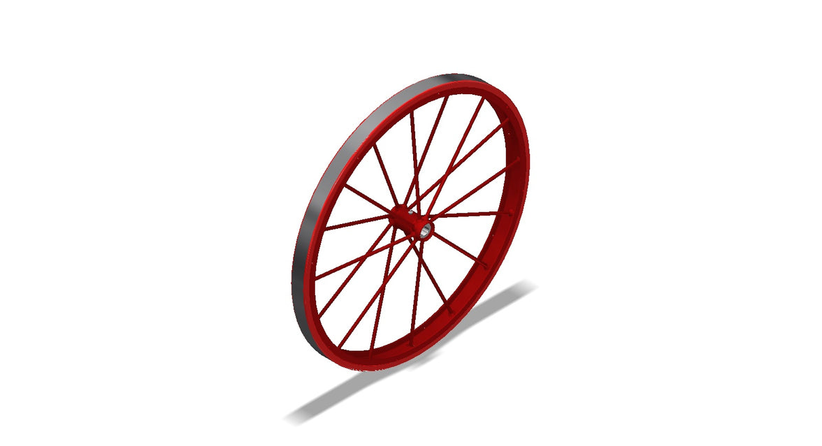 Amerex 07050 rubber tread wheel assembly, 36 x 2-1/2 in. red, for 125/150 lb dry chemical wheeled extinguishers