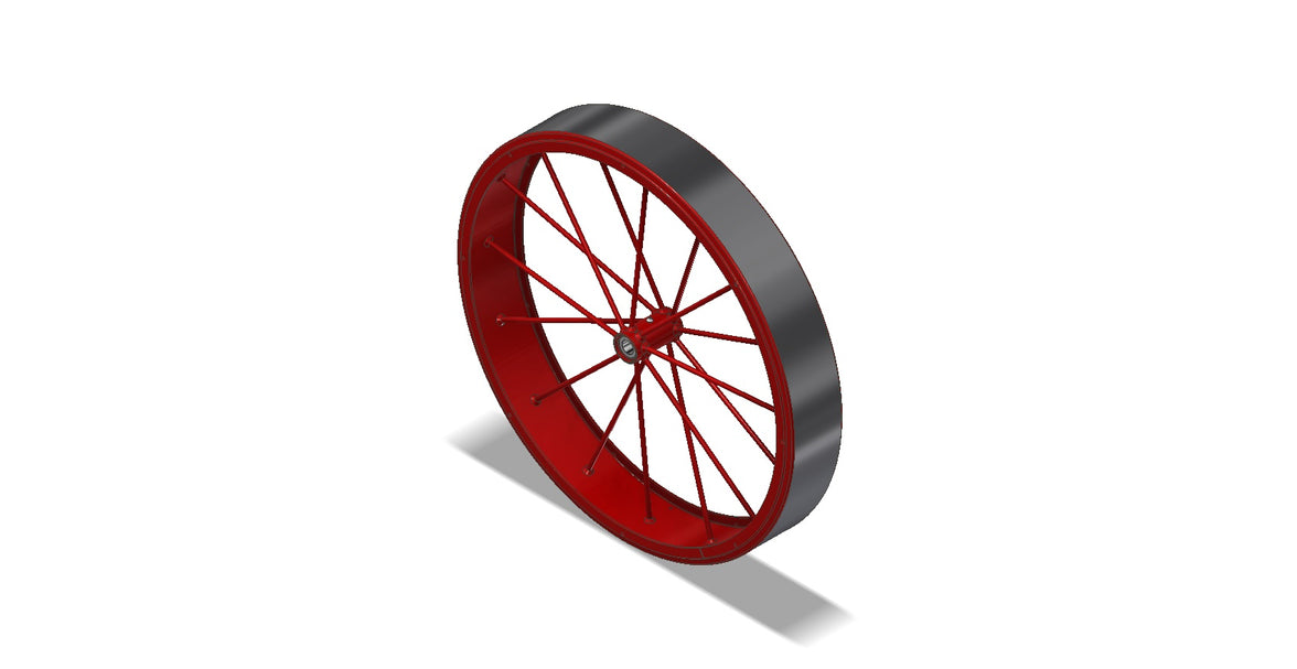Amerex 07607 rubber tread wheel assembly, 36 x 6 in. red, for 300/350 lb dry chemical wheeled extinguishers