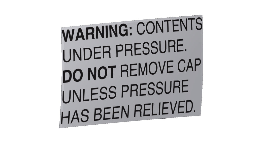 Amerex 09636 250 High Pressure warning label decal for fire extinguisher