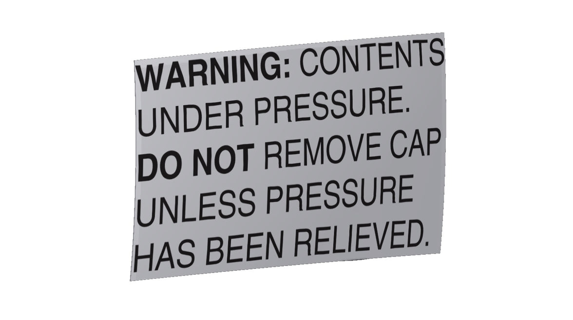 Amerex 09636 250 High Pressure warning label decal for fire extinguisher