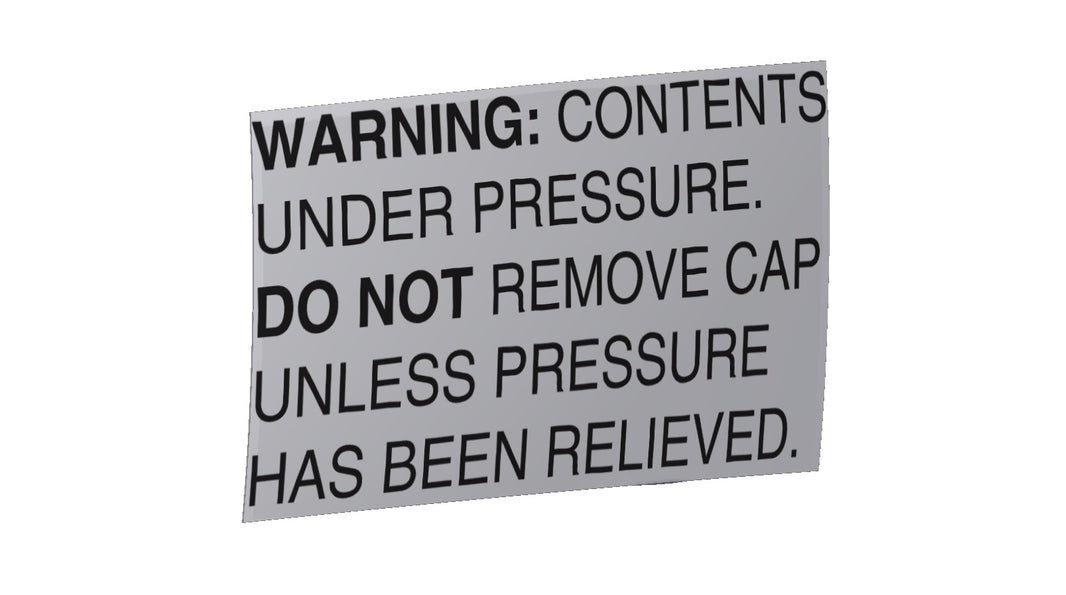Amerex 09636 250 High Pressure warning label decal for fire extinguisher