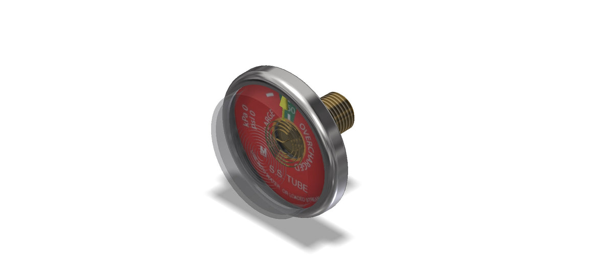 Amerex 10060-P001 150 WP stainless steel pressure gauge for fire extinguishers