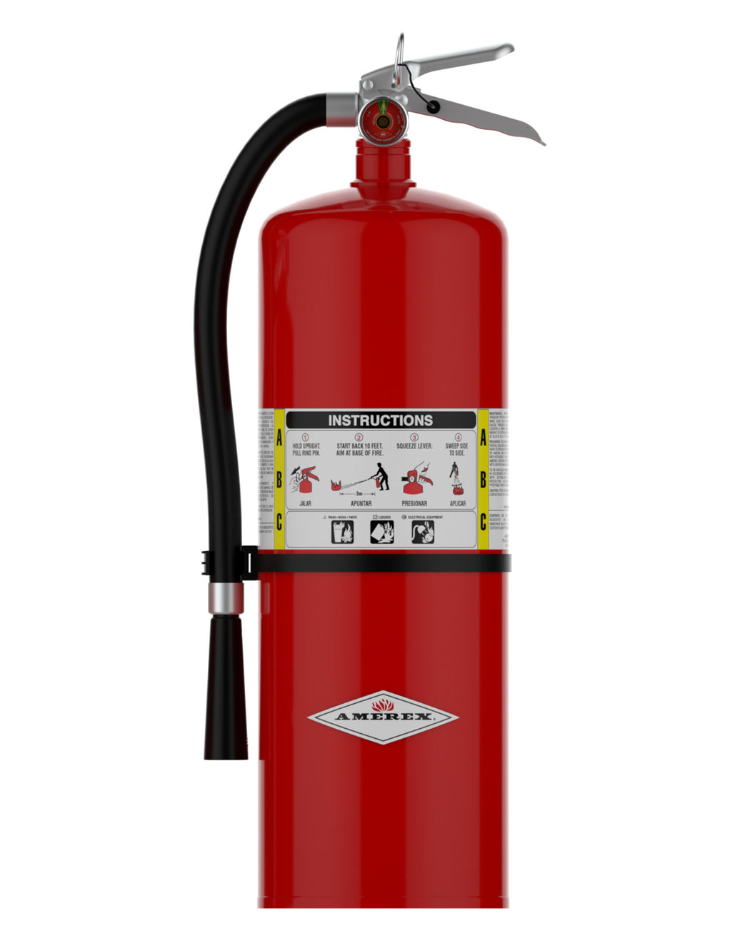 Amerex A411 20 lb ABC dry chemical fire extinguisher, front view