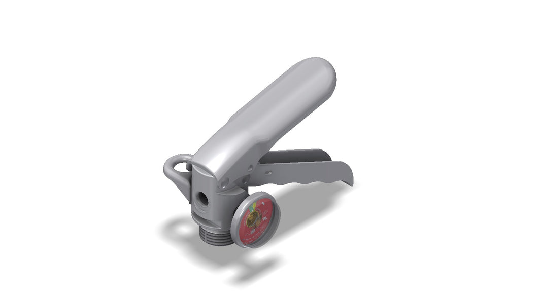 Amerex part 14526 aluminum valve assembly with loop for 2.5 lb and 5 lb Halotron fire extinguishers
