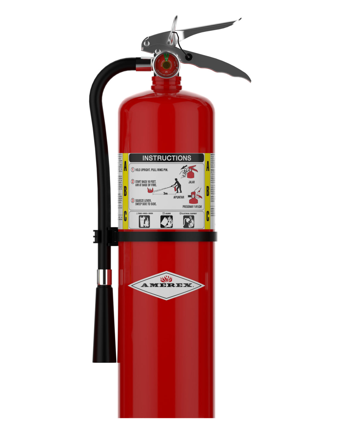 Amerex model B441 10 lb ABC extinguisher with brass valve and stainless steel lever