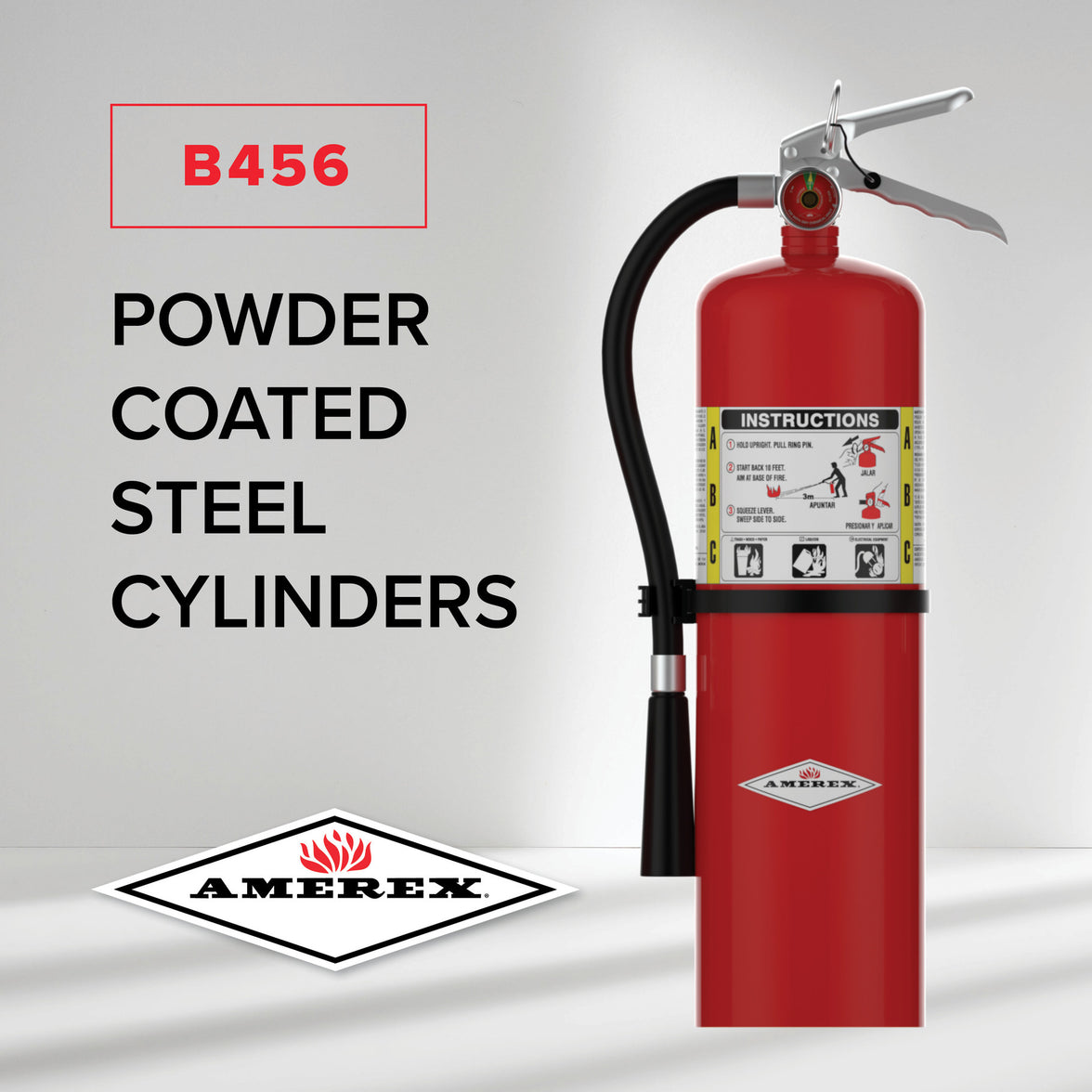 Amerex B456 10 lb ABC fire extinguisher, alternate angle