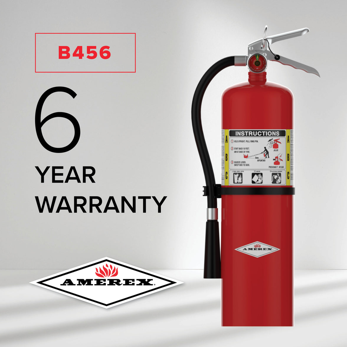 Amerex B456 ABC dry chemical extinguisher, detail view