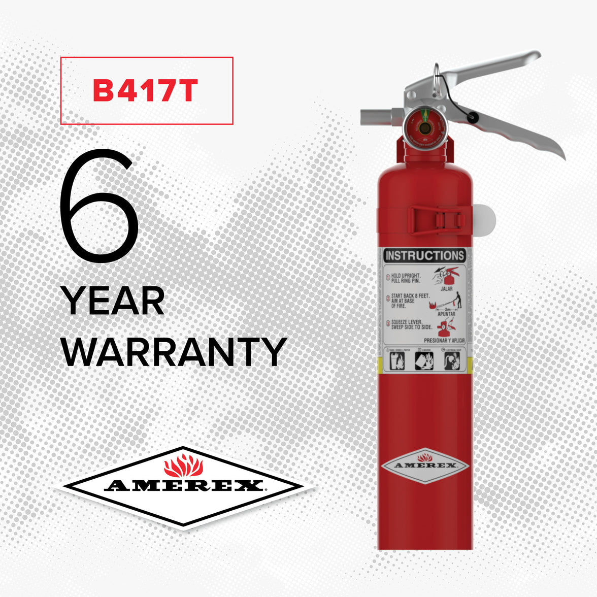 Amerex B417T ABC dry chemical extinguisher, detail view