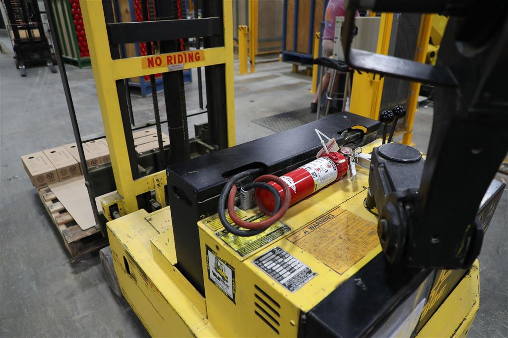 Amerex B417T 2.5 lb ABC fire extinguisher being discharged in use