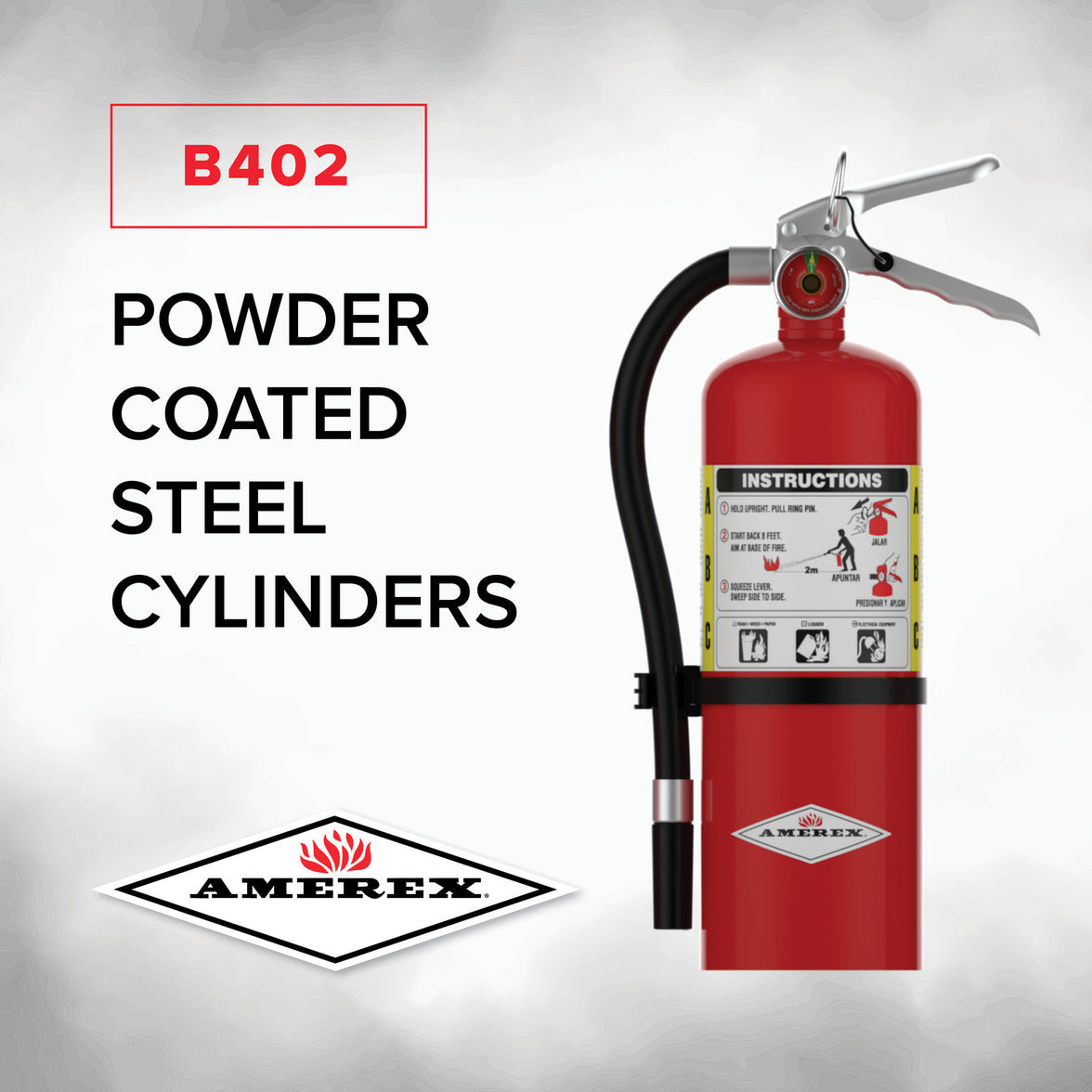 Amerex B402 5 lb ABC fire extinguisher, alternate angle