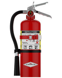 Amerex B500T 5 lb ABC fire extinguisher with vehicle bracket, front view