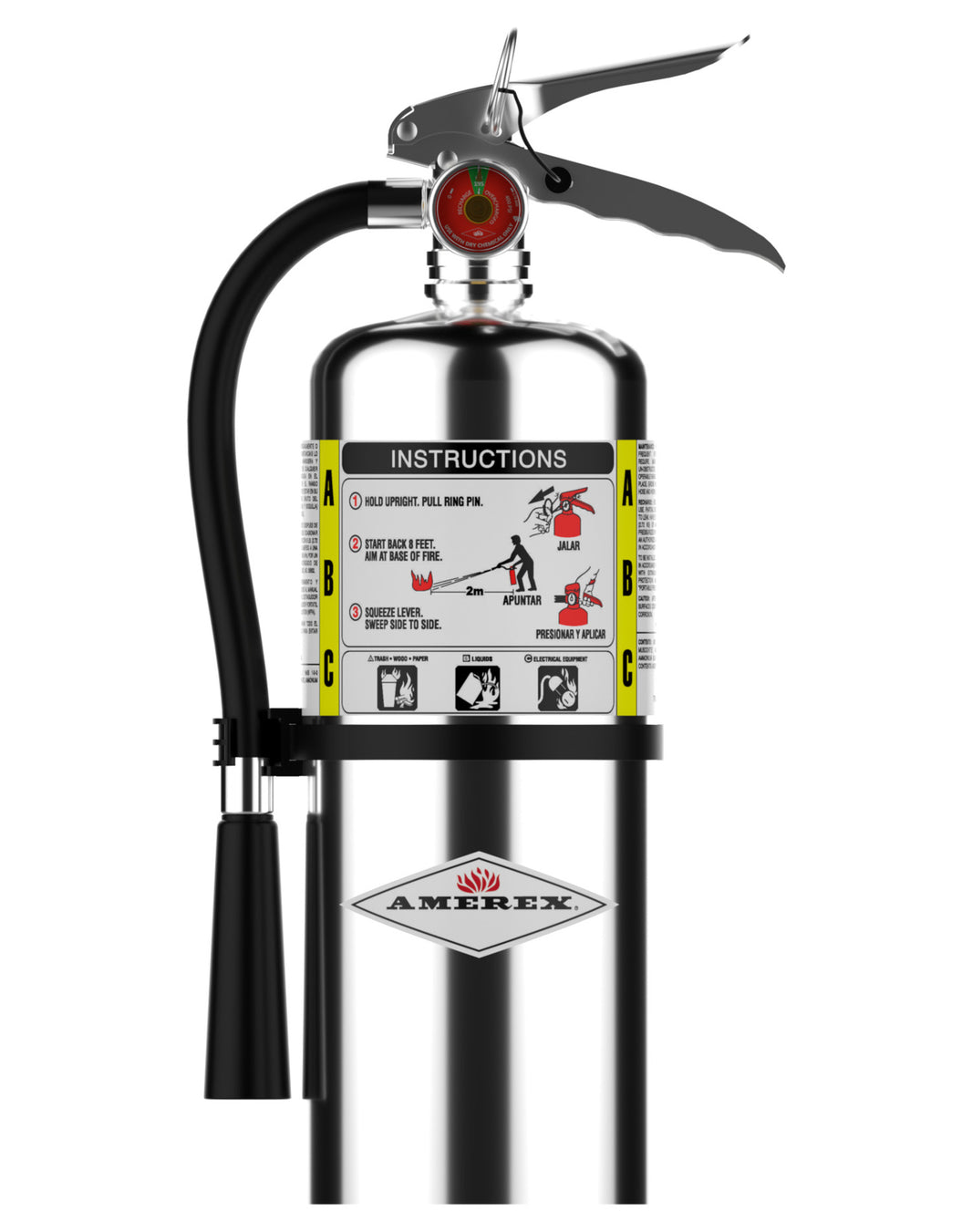 Amerex B461C 6 lb chrome ABC dry chemical fire extinguisher, polished cylinder