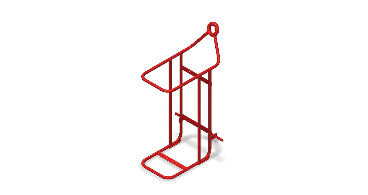 Amerex 16724 red carriage assembly without wheels for 65 lb Halotron wheeled fire extinguisher