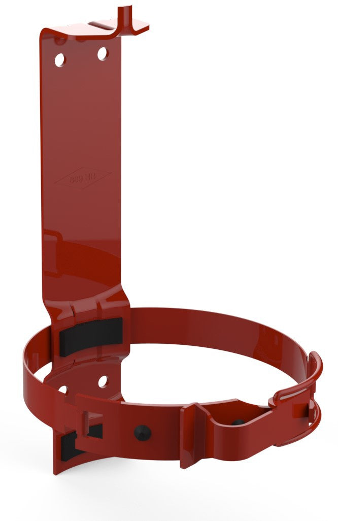Amerex 889HB red fire extinguisher bracket for 5 in. diameter cylinders, item 17148