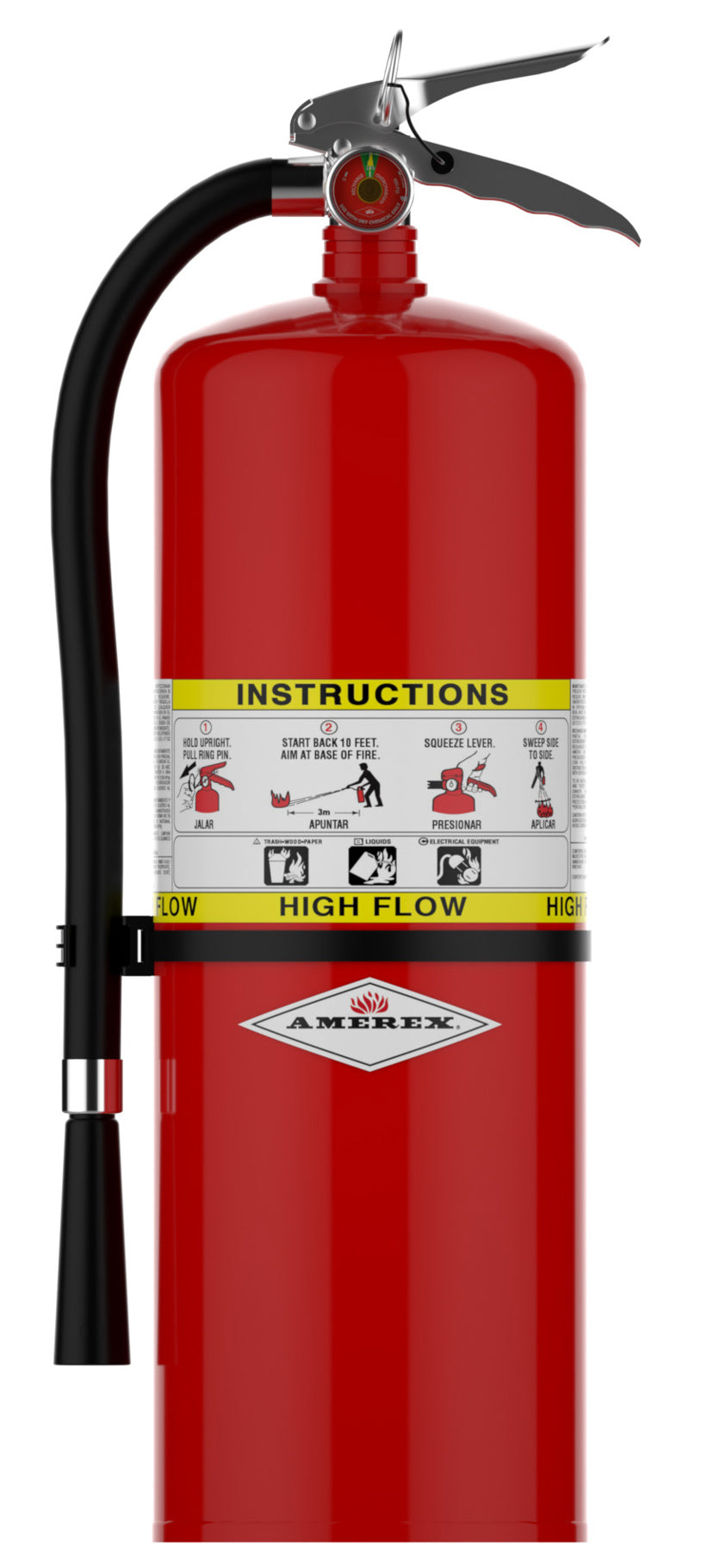 Amerex 760 20 lb high flow ABC dry chemical fire extinguisher with brass valve