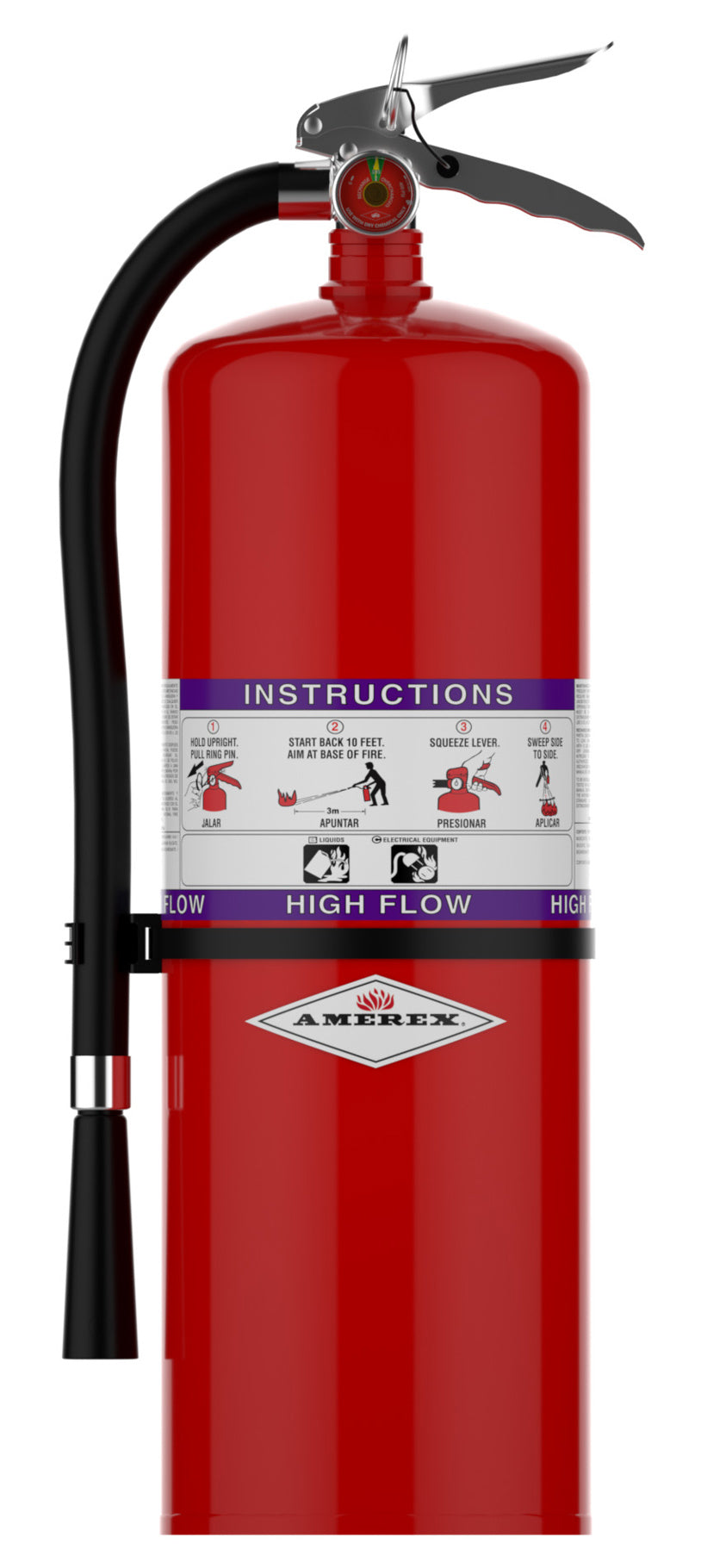 Amerex 762 20 lb High Flow Purple K fire extinguisher rated 60B:C, item 20905