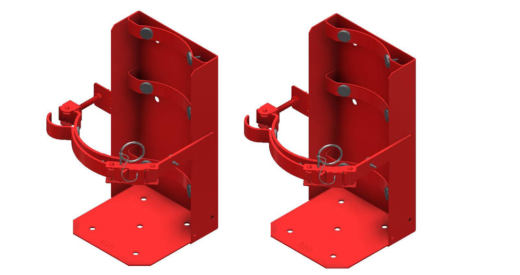 Amerex 810 red vehicle bracket for 7 in. diameter fire extinguisher cylinders