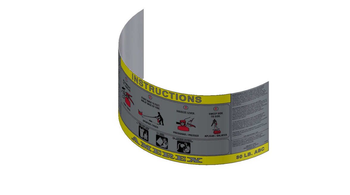 Amerex part 26966 factory nameplate decal for the 715 792 30 ZHPABC listing