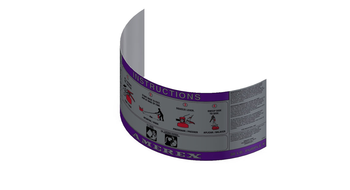 Amerex part 26969 factory nameplate decal for the 718 796 30 ZHPPK listing