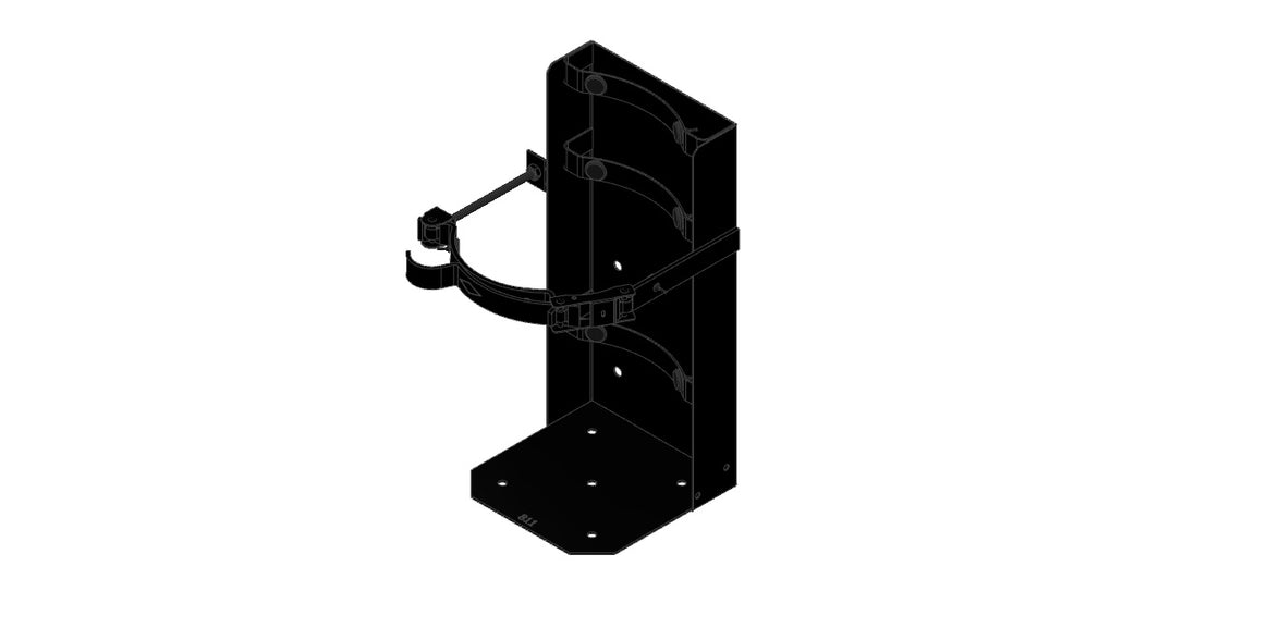 Amerex 811 black vehicle bracket for 8 in. fire extinguisher cylinders, single-pack item 27575